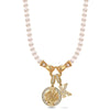 Winning Edge Tarnish-resistant Silver Pearl Necklace Set In 14K Gold Plated