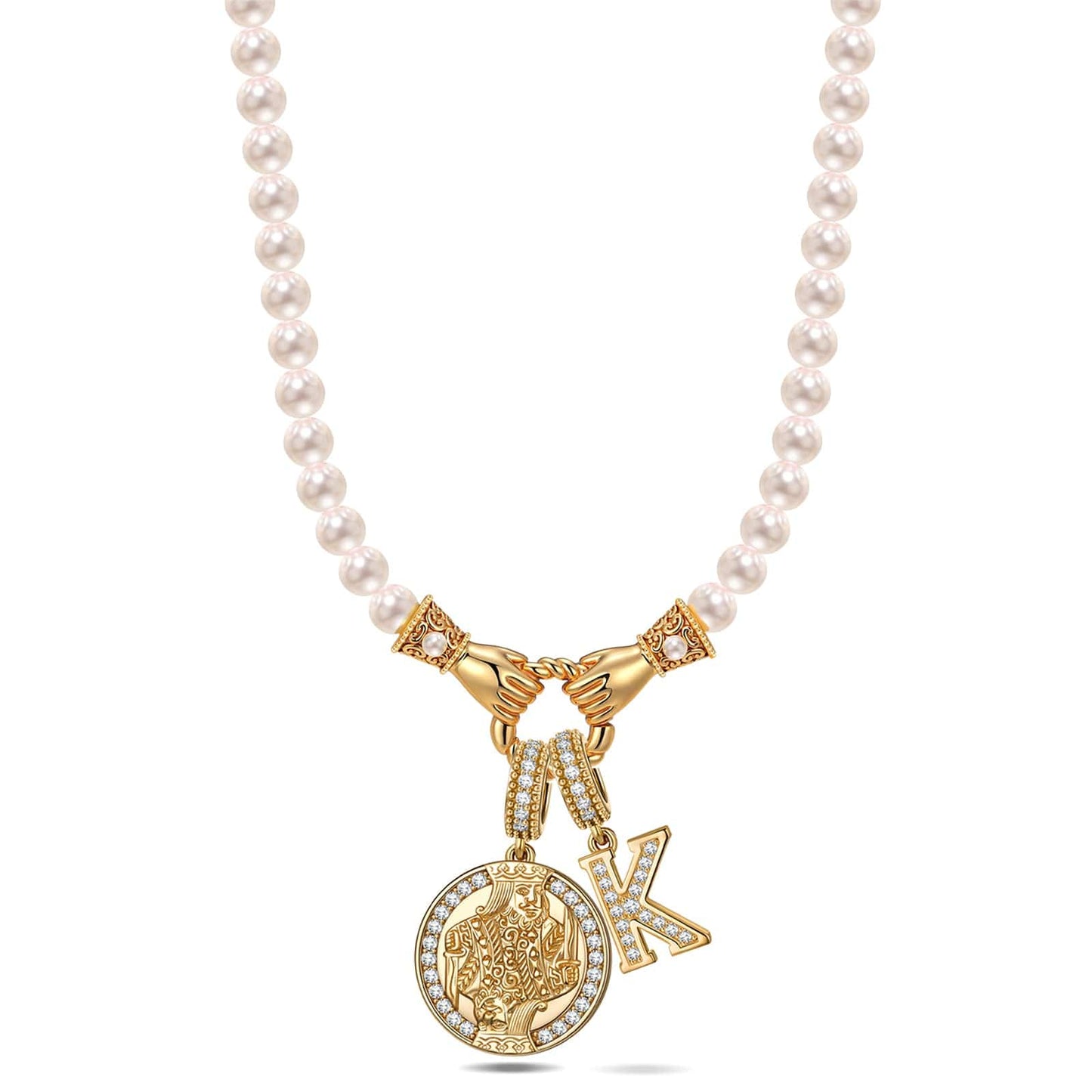 Winning Edge Tarnish-resistant Silver Pearl Necklace Set In 14K Gold Plated