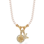 Winning Edge Tarnish-resistant Silver Pearl Necklace Set In 14K Gold Plated