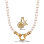 Winning Edge Tarnish-resistant Silver Pearl Necklace Set In 14K Gold Plated