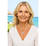 Love's Pearl Tarnish-resistant Silver Pearl Necklace Set In 14K Gold Plated