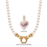 Love's Pearl Tarnish-resistant Silver Pearl Necklace Set In 14K Gold Plated