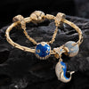 [💥As @ginagoingsilver's Pick] Sterling Silver Blue Whale Family Charms Bracelet Set With Enamel In 14K Gold Plated (Includes bracelet and all charms shown)