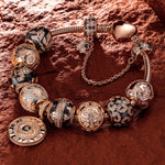 [💥As @evy_onelove's Pick] Memories Of Versailles Tarnish-resistant Silver Charms Bracelet Set With Enamel In Rose Gold Plated (Includes bracelet and all charms shown)