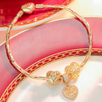 Love My Family Tarnish-resistant Silver Charms Bracelet Set In 14K Gold Plated (Includes bracelet and all charms shown)