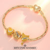 Sterling Silver November Birthday Stone Charms Bracelet Set In 14K Gold Plated (Includes bracelet and all charms shown)
