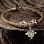 Sterling Silver XL Size Light of Glory Charms Bracelet Set With Enamel In 14K Gold Plated For Men (Includes bracelet and all charms shown)