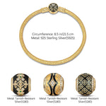 Sterling Silver XL Size Life and Recovery Charms Bracelet Set With Enamel In 14K Gold Plated For Men (Includes bracelet and all charms shown)