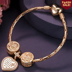 Sterling Silver All Year Round Charms Bracelet Set In 14K Gold Plated (Includes bracelet and all charms shown)