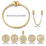 [💥As @svetlana_rusan's Pick] Sterling Silver Autumn Impressions Charms Bracelet Set In 14K Gold Plated (Includes bracelet and all charms shown)