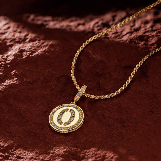 gona- Sterling Silver Lucky Number Necklace Set In 14K Gold Plated