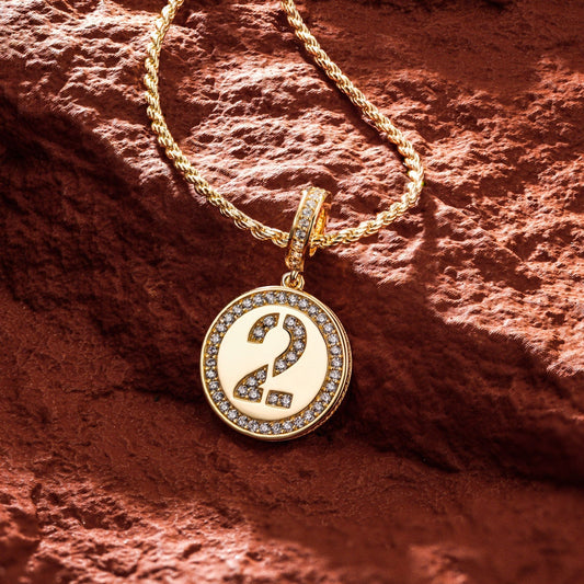 gona- Sterling Silver Lucky Number Necklace Set In 14K Gold Plated