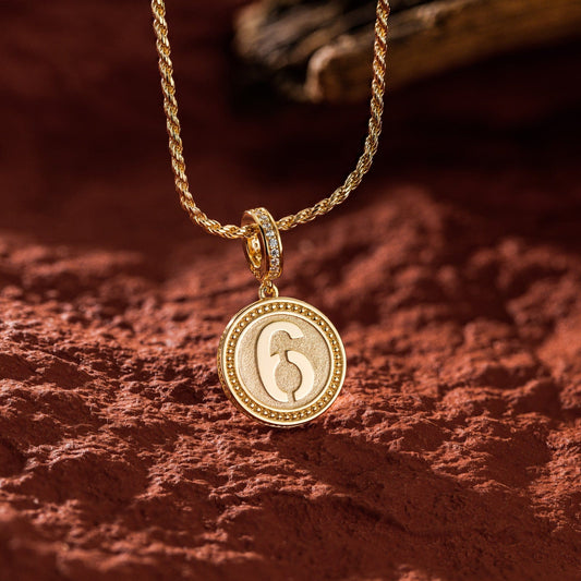 gona- Sterling Silver Lucky Number Necklace Set In 14K Gold Plated