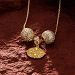 Sterling Silver Blooming Necklace Set In 14K Gold Plated