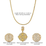 Sterling Silver Blooming Necklace Set In 14K Gold Plated