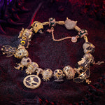 Sterling Silver The Lost Ghostdom Charms Bracelet Set With Enamel In 14K Gold Plated (Includes bracelet and all charms shown)