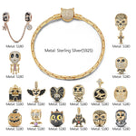Sterling Silver The Lost Ghostdom Charms Bracelet Set With Enamel In 14K Gold Plated (Includes bracelet and all charms shown)