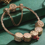 Sterling Silver Snowflake Wonderland Charms Bracelet Set In 14K Gold Plated (Includes bracelet and all charms shown)