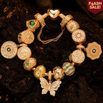 Sterling Silver Easter Egg of Grace Charms Bracelet Set With Enamel In 14K Gold Plated (Includes bracelet and all charms shown)
