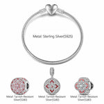 Sterling Silver Bright Blessings Charms Bracelet Set With Enamel In White Gold Plated (Includes bracelet and all charms shown)