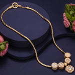 Sterling Silver Luminescent Elegance Charms Necklace Set In 14K Gold Plated