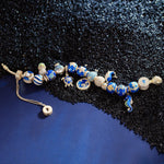 Sterling Silver Exploring the Underwater World Charms Bracelet Set With Enamel In 14K Gold Plated (Includes bracelet and all charms shown)