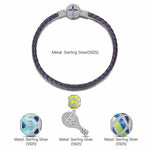 Sterling Silver Cute Tennis Charms Bracelet Set With Enamel In White Gold Plated (Includes bracelet and all charms shown)