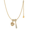 Sterling Silver Vitality of Baseball. Charms Necklace Set In 14K Gold Plated