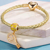 Sterling Silver Allure of Tennis Charms Bracelet Set With Enamel In 14K Gold Plated (Includes bracelet and all charms shown)