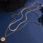 Sterling Silver Shining North Star Charms Necklace Set In 14K Gold Plated
