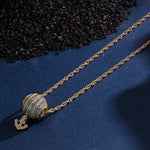 Sterling Silver Dancing Anchor Charms Necklace Set In 14K Gold Plated
