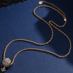 Sterling Silver Dancing Anchor Charms Necklace Set In 14K Gold Plated