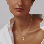 Sterling Silver Dancing Anchor Charms Necklace Set In 14K Gold Plated