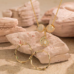 Sterling Silver Exquisite Moonstone Charms Necklace Set In 14K Gold Plated