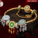 Sterling Silver Verdant Dreamcatcher Charms Bracelet Set, Featuring Dual Plating in 14K Gold and White Gold (Includes bracelet and all charms shown)