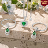Flash Sale: Sterling Silver Ocean's Embrace Charms Necklace and Earrings Set In White Gold Plated