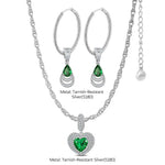 Flash Sale: Sterling Silver Ocean's Embrace Charms Necklace and Earrings Set In White Gold Plated