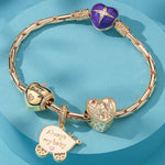 Sterling Silver Sweet Wishes Charms Bracelet Set With Enamel In 14K Gold Plated (Includes bracelet and all charms shown)
