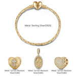 Sterling Silver Blessed Harmony Charms Bracelet Set In 14K Gold Plated (Includes bracelet and all charms shown)