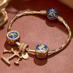 Sterling Silver Truth in Balance Charms Bracelet Set With Enamel In 14K Gold Plated (Includes bracelet and all charms shown)