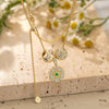 Sterling Silver Adjustable Rope Chain Necklace with Slider Clasp Blossoming Brilliance Charms Necklace Set In 14K Gold Plated