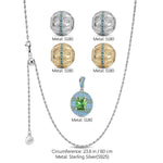 Sterling Silver Adjustable Rope Chain Necklace with Slider Clasp Flourishing Vine Charms Necklace Set, Featuring Dual Plating in 14K Gold and White Gold