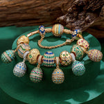 Renewal Bloom Tarnish-resistant Silver Easter Egg Dangle Charms In 14K Gold Plated