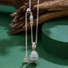 Sterling Silver Adjustable Rope Chain Necklace With Slider Clasp Sapphire Serenade Charm Necklace Set In White Gold Plated