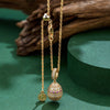 Sterling Silver Adjustable Rope Chain Necklace With Slider Clasp Ruby Serenade Charm Necklace Set In 14K Gold Plated