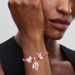 Sterling Silver My Bunny Baby Charms Bracelet Set With Enamel In White Gold Plated (Includes bracelet and all charms shown)