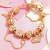 Sterling Silver Nurse's Pride Charms Bracelet Set With Enamel In 14K Gold Plated (Includes bracelet and all charms shown)
