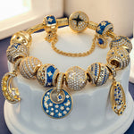 Sterling Silver Skyward Future Charms Bracelet Set In 14K Gold Plated (Includes bracelet and all charms shown)