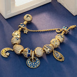 Sterling Silver Skyward Future Charms Bracelet Set In 14K Gold Plated (Includes bracelet and all charms shown)