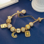 Sterling Silver Thriving Dreamscape Charms Bracelet Set In 14K Gold Plated (Includes bracelet and all charms shown)
